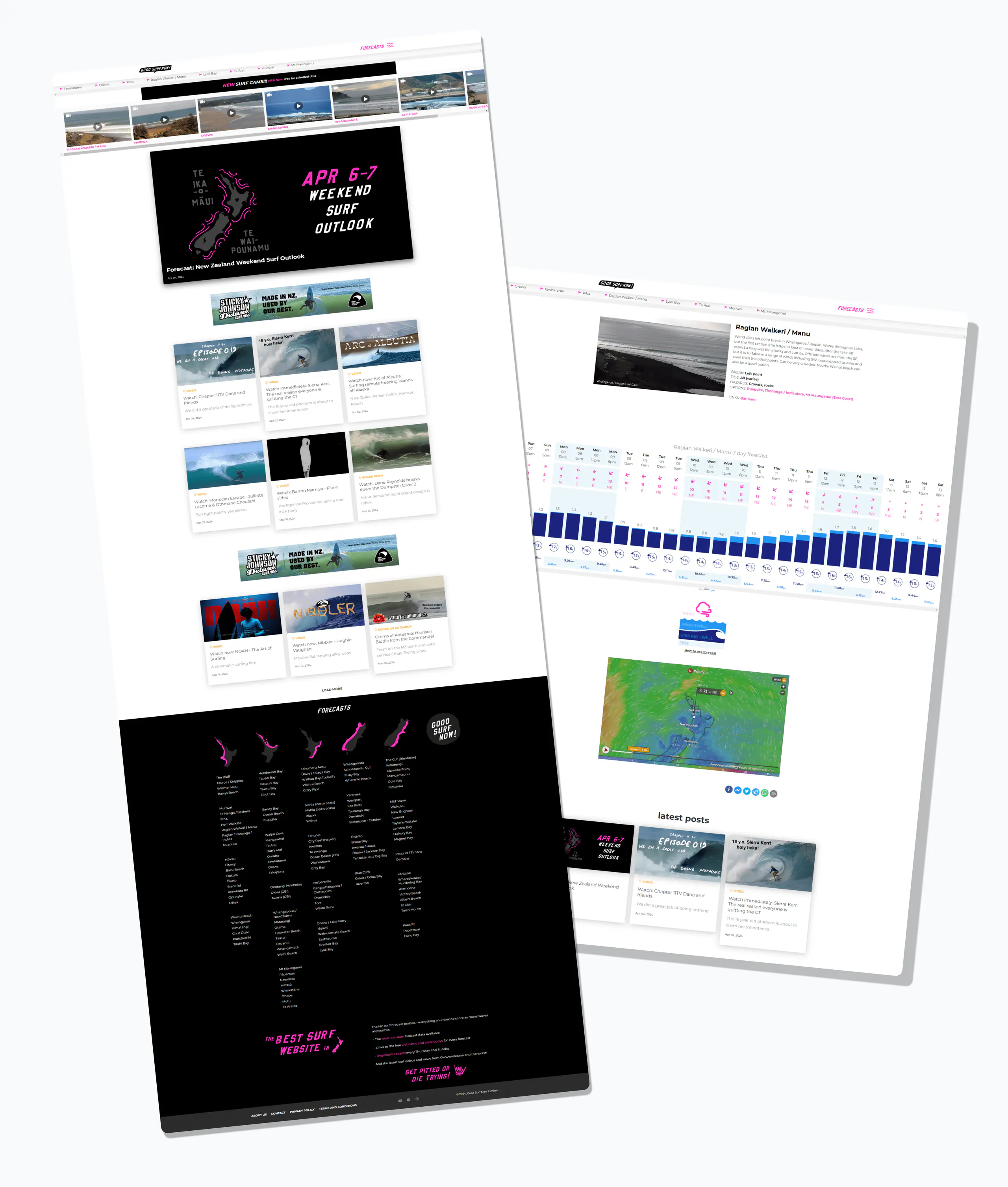 Surfing Web App in NZ interface and product design