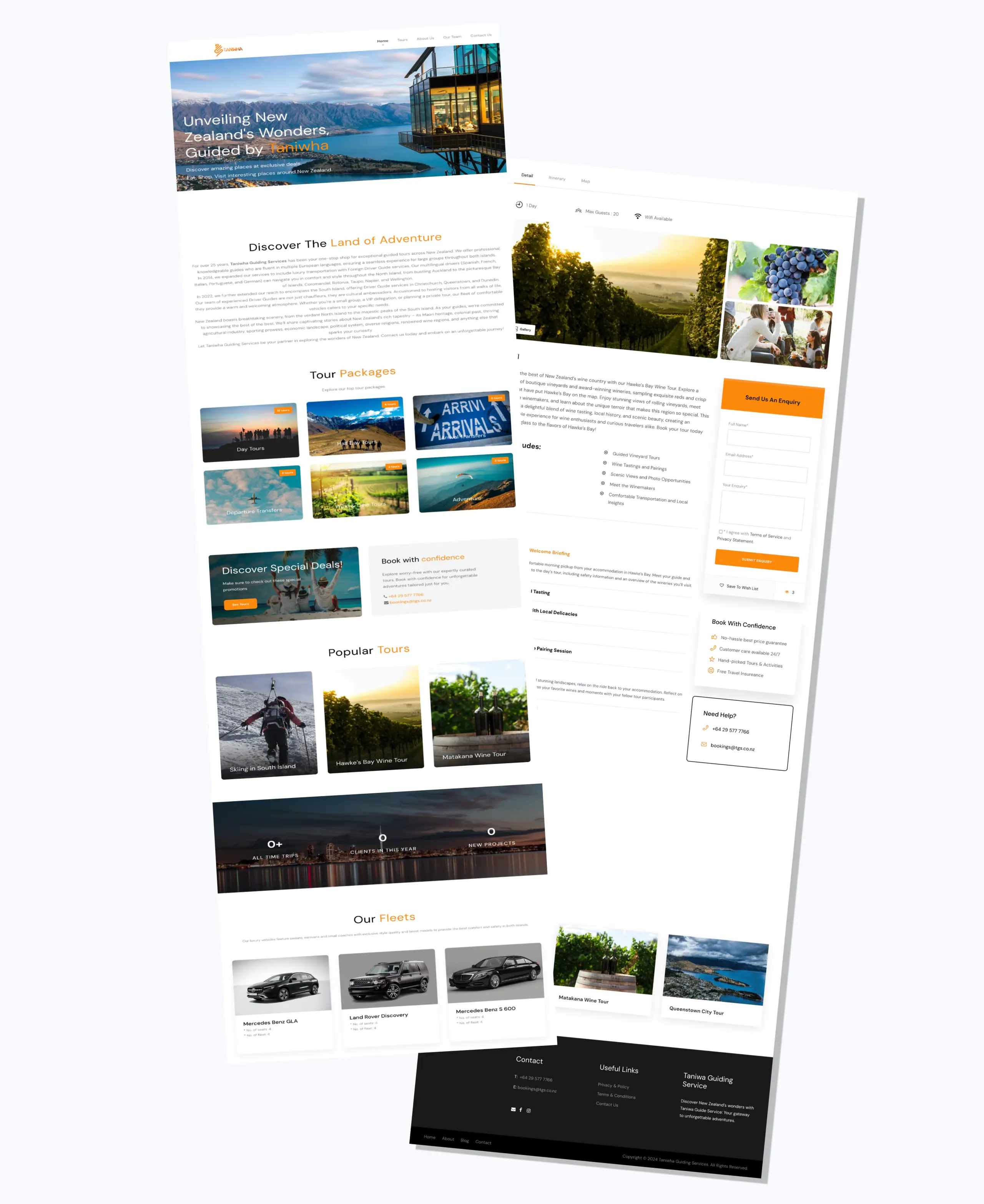 New Zealand Touring interface and product design